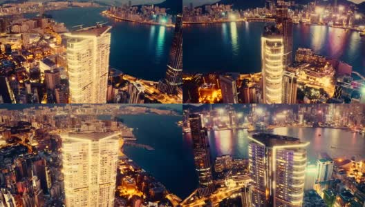 鸟瞰图香港城市天际线高清在线视频素材下载