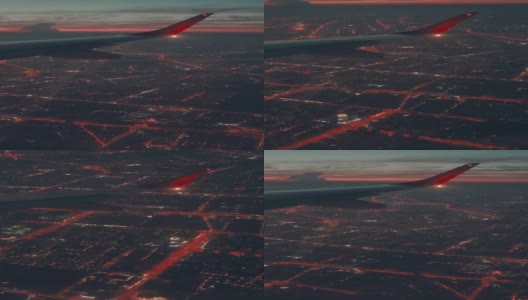 商用飞机的乘客窗口夜景高清在线视频素材下载