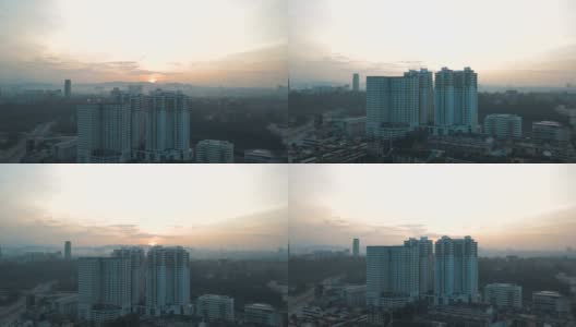鸟瞰图吉隆坡中央和城市景观在阳光下的吉隆坡高清在线视频素材下载