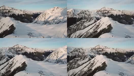 意大利Piani Di Bobbio雪山无人机视图高清在线视频素材下载