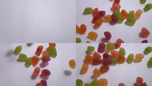 彩色果冻糖果，慢镜头高清在线视频素材下载