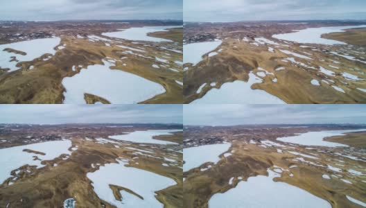 冬天，黄河源头的湖泊和湿地都冻结了高清在线视频素材下载