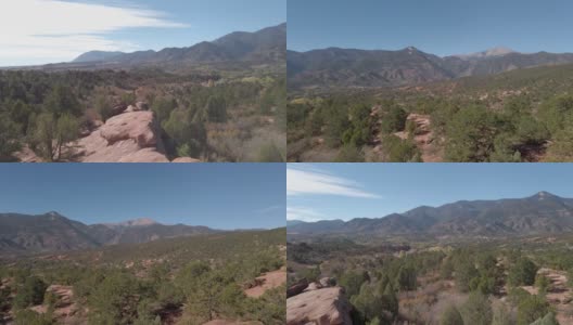 从科罗拉多泉的众神花园看到的派克峰高清在线视频素材下载