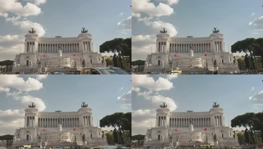 维克多·伊曼纽尔二世纪念碑长镜头高清在线视频素材下载