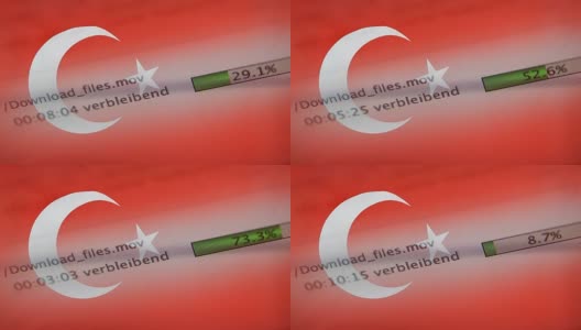 在电脑上下载文件，土耳其国旗高清在线视频素材下载