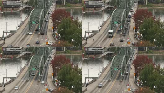 汽车穿过一座旧桥高清在线视频素材下载