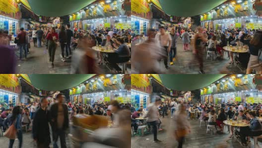 游人在香港九龙弥敦道、佐敦庙街购物高清在线视频素材下载