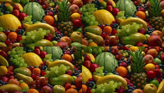 美味湿水果堆-饮食健康高清在线视频素材下载