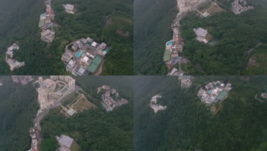 香港航拍v88低空鸟瞰太平山顶高清在线视频素材下载