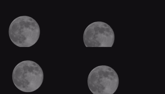月球轨道上的行星地球，满月在黑色的背景，看细节的表面。高清在线视频素材下载