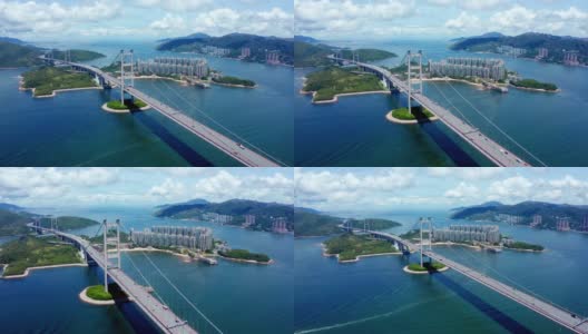 香港青马桥的无人机照片高清在线视频素材下载