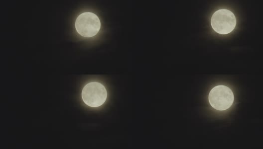 月亮在柔光的雾后面移动，框架右边高清在线视频素材下载