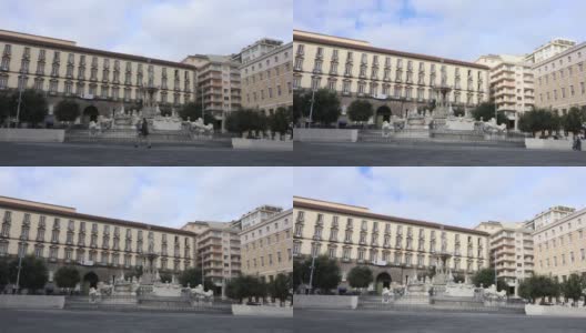 那不勒斯-市政广场的时间流逝高清在线视频素材下载