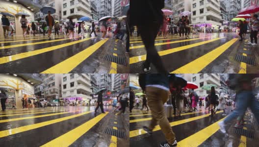 香港交通在雨中高清在线视频素材下载