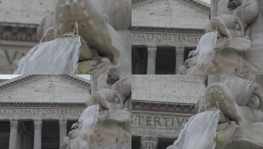水从狮子雕像的口中流出来高清在线视频素材下载