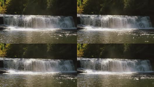 壮观的瀑布宽镜头慢动作高清在线视频素材下载