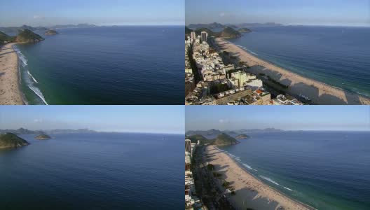 飞越科帕卡巴纳海滩，里约热内卢高清在线视频素材下载