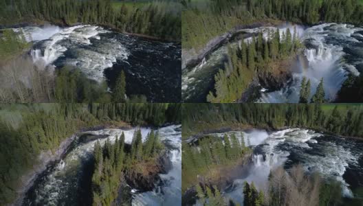 雅姆特兰西部的里斯塔法勒瀑布被列为瑞典最美丽的瀑布之一。高清在线视频素材下载