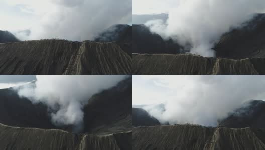 鸟瞰图溴火山，东爪哇，印度尼西亚高清在线视频素材下载