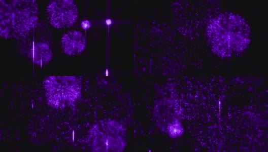 4k紫色烟花动画。高清在线视频素材下载