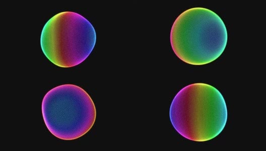 明亮多彩的三维球体形状旋转无缝环高清在线视频素材下载