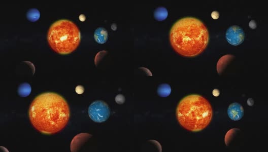 太阳系行星的动画高清在线视频素材下载