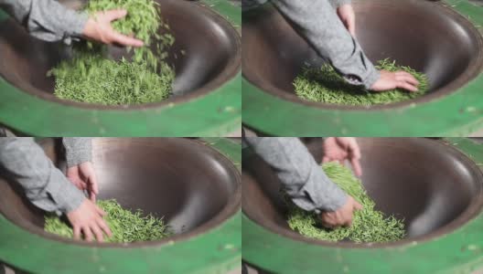中国绿茶，手工茶场景高清在线视频素材下载