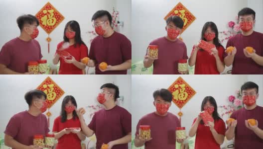 在家庆祝中国新年高清在线视频素材下载