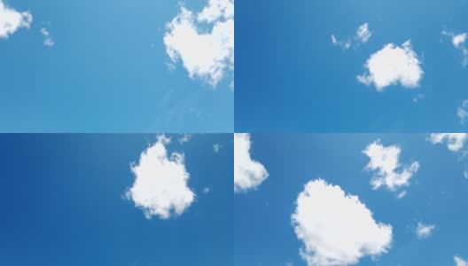 轻盈的白云飞过湛蓝的天空。晴朗的夏日午后。春天cloudscape背景高清在线视频素材下载