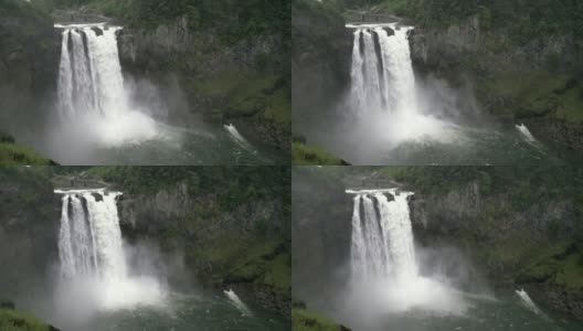 华盛顿州斯诺夸尔米瀑布，4K超高清高清在线视频素材下载
