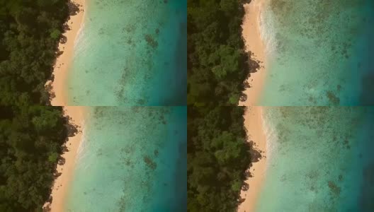 鸟瞰图的空的天堂般的海滩Koh Rok Yai岛。高清在线视频素材下载