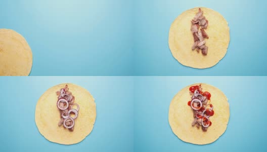 美味的墨西哥墨西哥玉米煎饼食谱高清在线视频素材下载