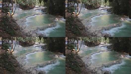 绿松石瀑布池高清在线视频素材下载