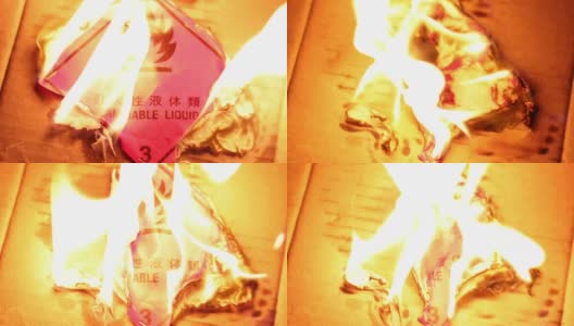 火焰是易燃液体燃烧的符号高清在线视频素材下载