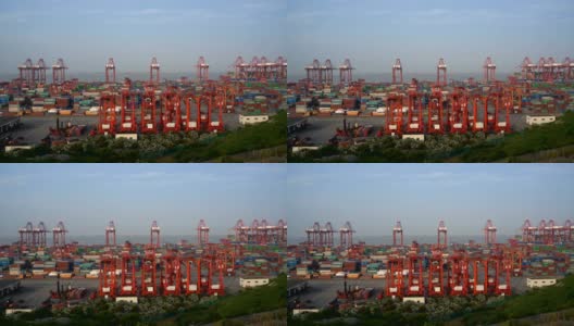 Large port ship in Asia高清在线视频素材下载