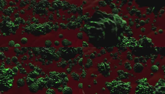 2019 n-cov、冠状病毒或covid - 19病毒细胞3D渲染。高清在线视频素材下载