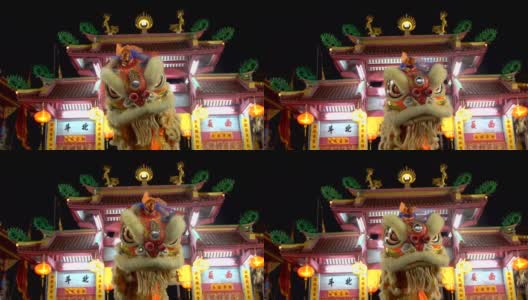 中国舞狮表演高清在线视频素材下载