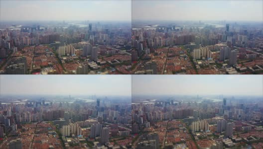 白天上海张桥棚户区城市景观航拍全景4k倾斜转移中国高清在线视频素材下载