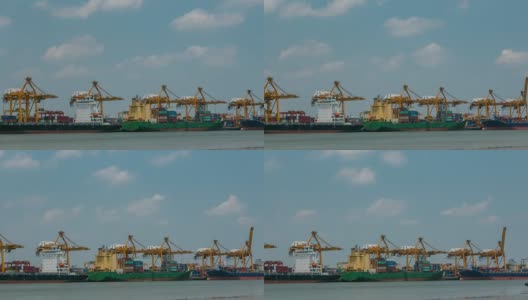 在曼谷商业码头的船厂作业期间。高清在线视频素材下载
