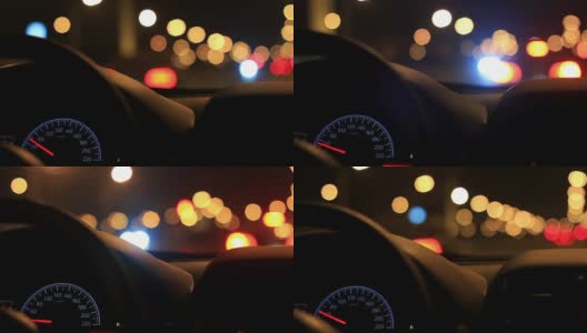 在夜里开车高清在线视频素材下载