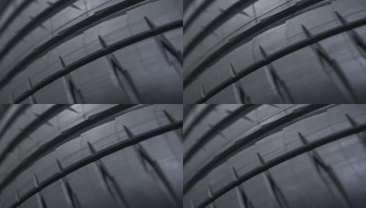 汽车轮胎的胎面花纹高清在线视频素材下载
