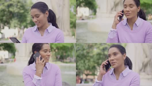 有吸引力的印度商人用手机交谈的肖像高清在线视频素材下载