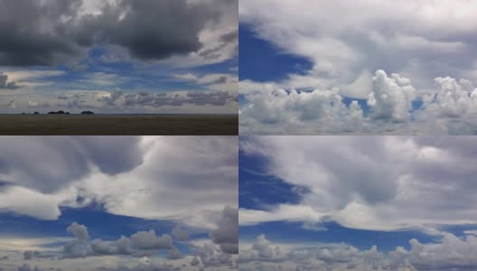 超高清时间:蓝天和浮云在海滩上高清在线视频素材下载