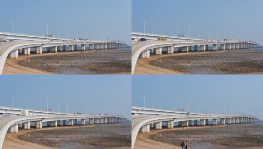 中国厦门集美大桥上的汽车行驶高清在线视频素材下载