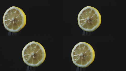 4k柑橘黑背景，柠檬高清在线视频素材下载