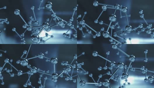 从玻璃和晶体模型分子的动画旋转。高清在线视频素材下载