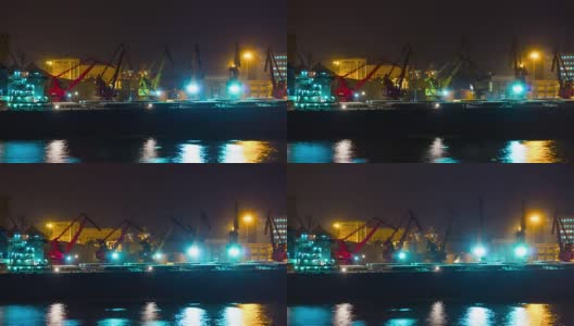 夜景深圳工作港工业湾全景4k时间中国高清在线视频素材下载