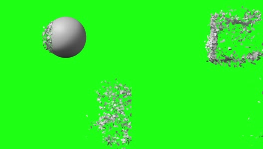 打破白色的球在绿色的关键背景高清在线视频素材下载