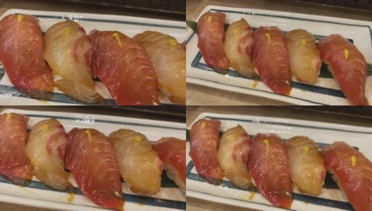 日本的琥珀寿司高清在线视频素材下载
