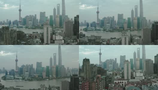 中国上海的无人机视野。高清在线视频素材下载